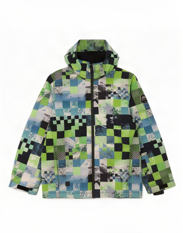 Quiksilver jakna s kapuljačom za dječake 13-14 godina XL zelena geometrijska