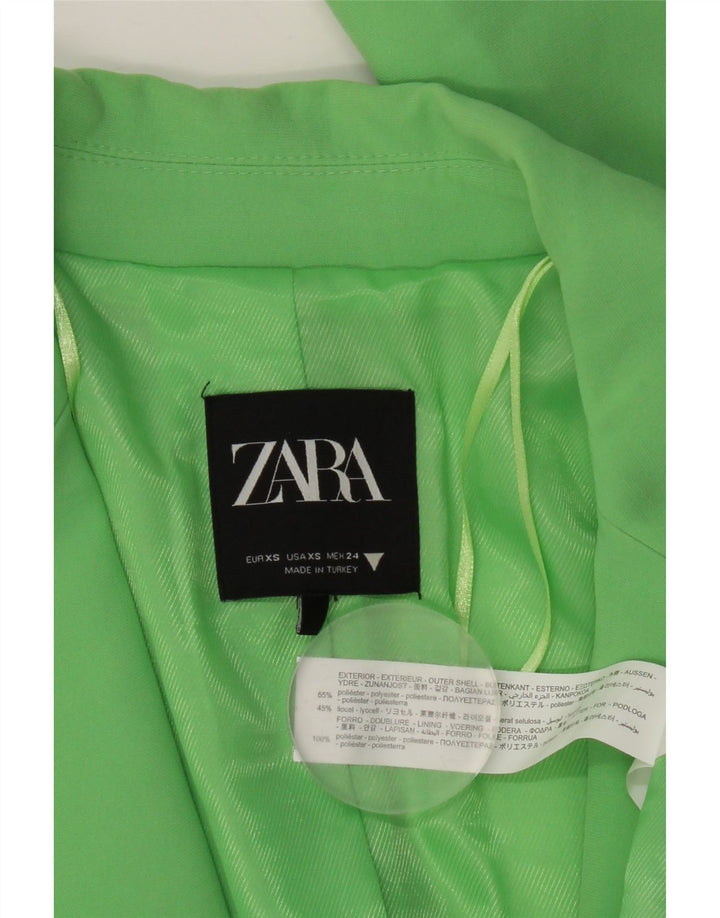 Zara ženska prekomjerna jakna s jednim gumbom, UK 6 XS, zeleni poliester