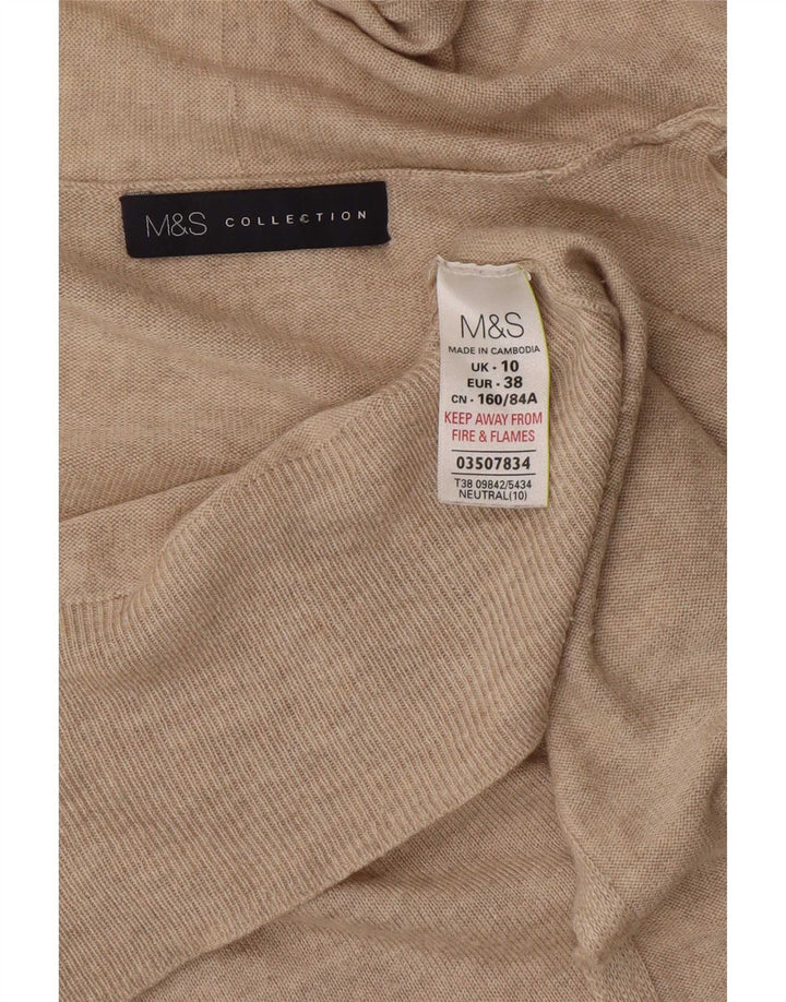 Marks & Spencer ženski preveliki otvoreni kardigan pulover UK 10 Small Beige