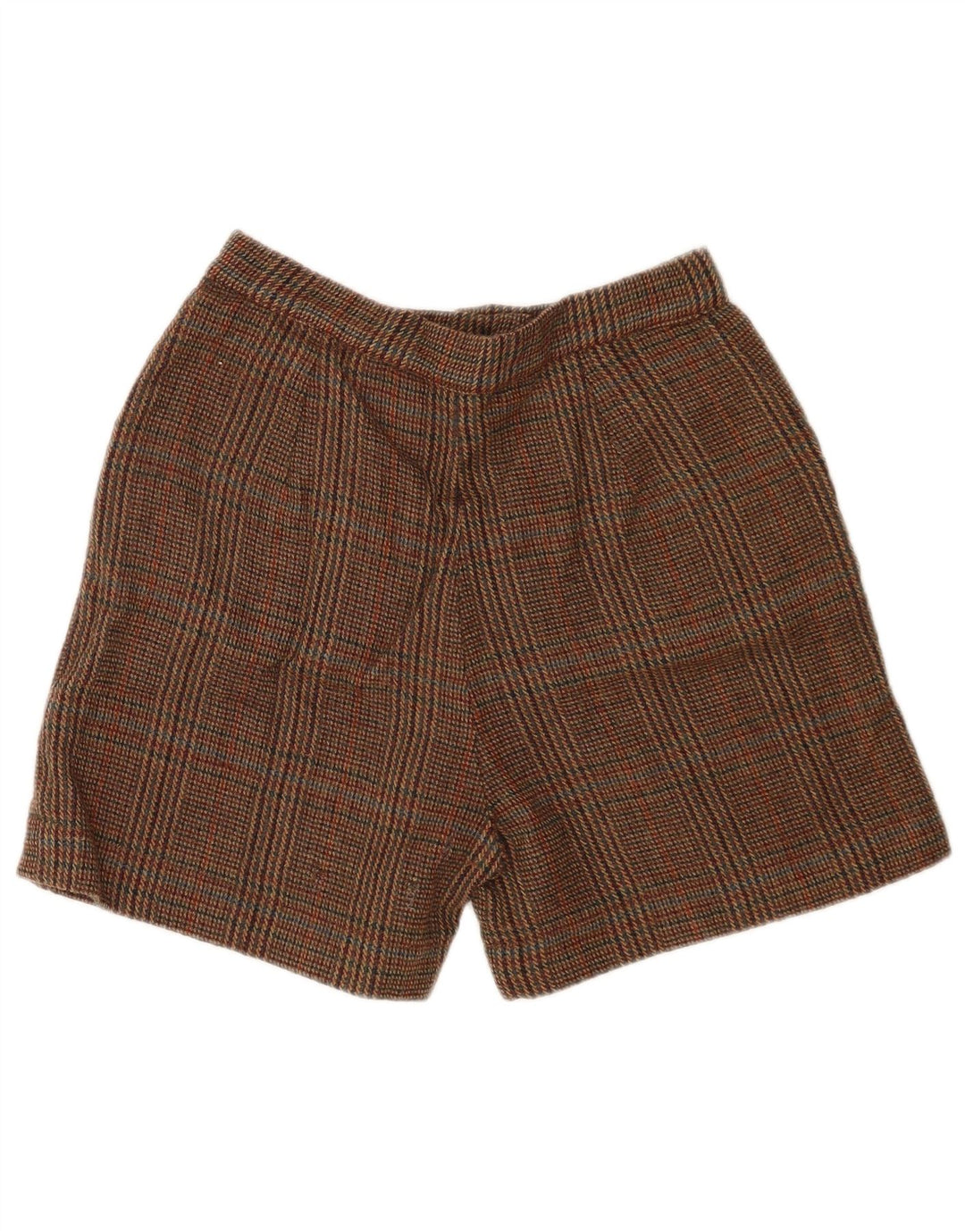 Vintage ženske chino hlače s štipaljkama W28 srednje smeđe karirane