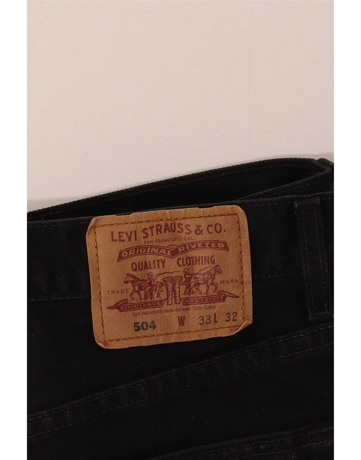 Levi's muške 504 skraćene traperice W33 L26 crni pamuk