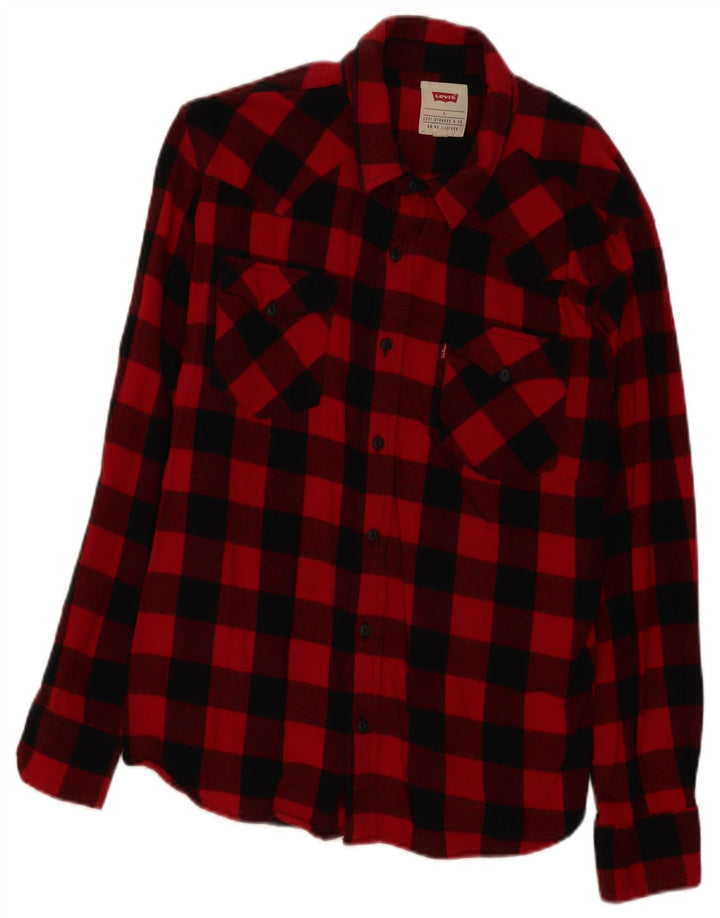 Levi's muška flanelska košulja, veliki crveni karirani pamuk