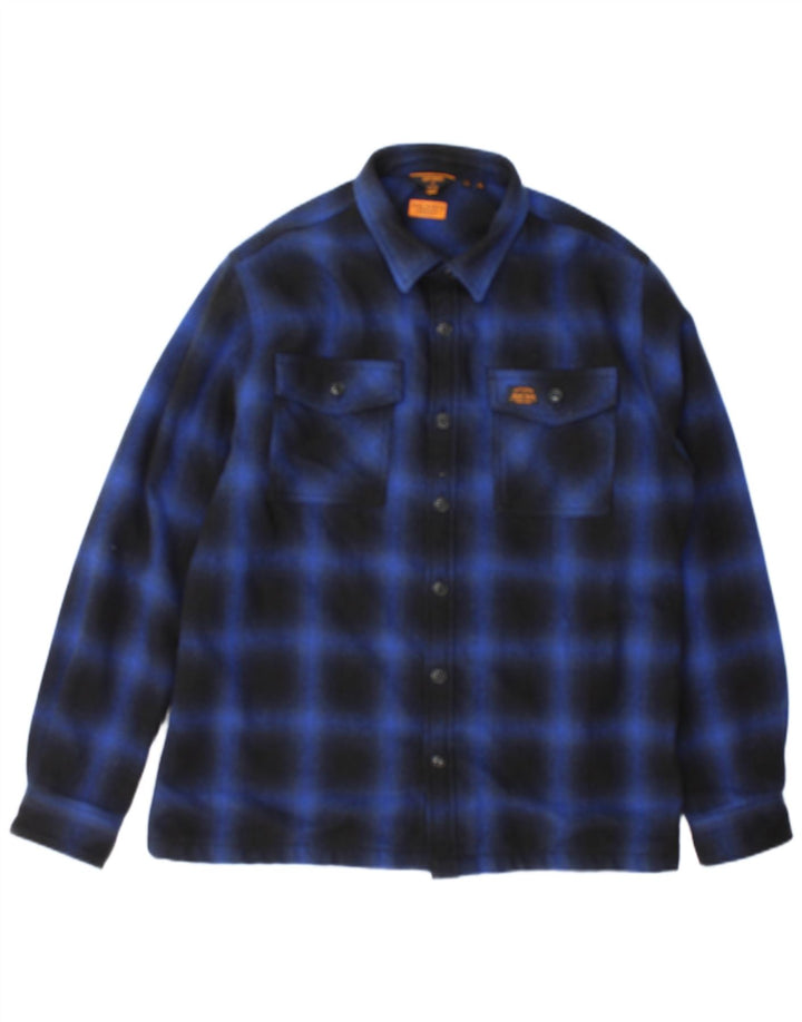 Superdry muška košulja od flanela Lumberjack XL tamnoplavi karirani poliester