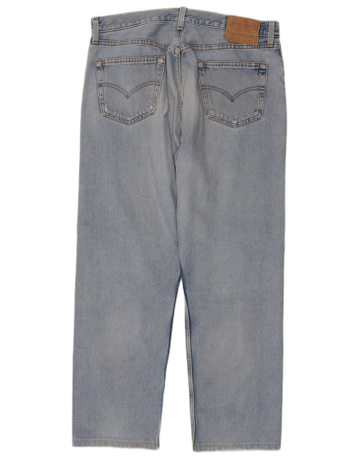 Levi's muške 501 ravne traperice s oštećenjem W36 L28, plavi pamuk
