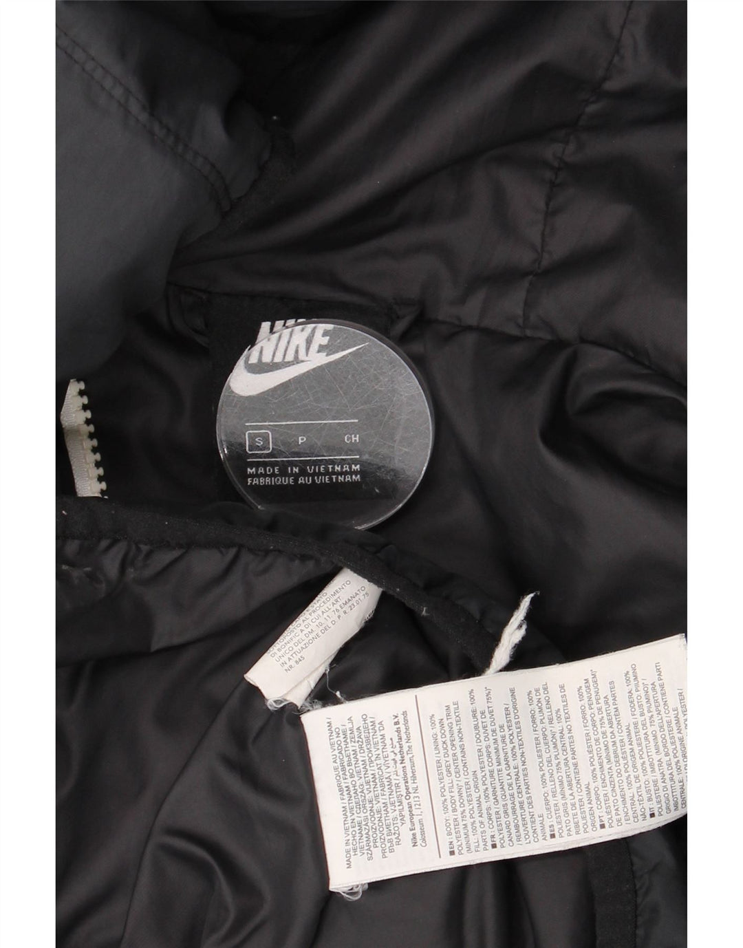 Nike ženski preveliki podstavljeni kaput s kapuljačom UK 10 Mali tamnoplavi poliester