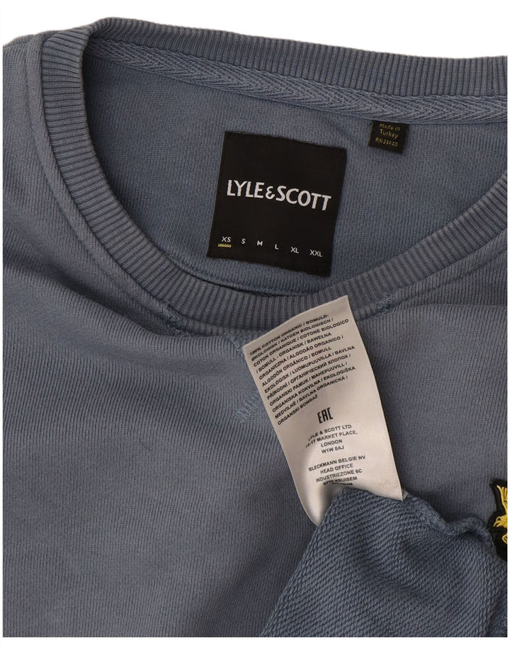 Lyle & Scott muški džemperi XS plavi pamuk