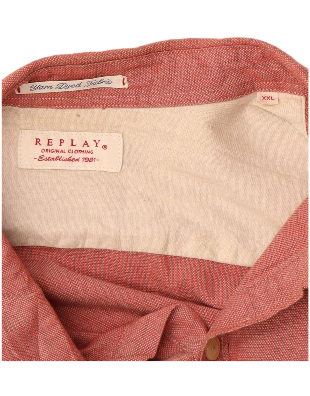 REPLAY muška košulja 2XL, crveni karirani pamuk