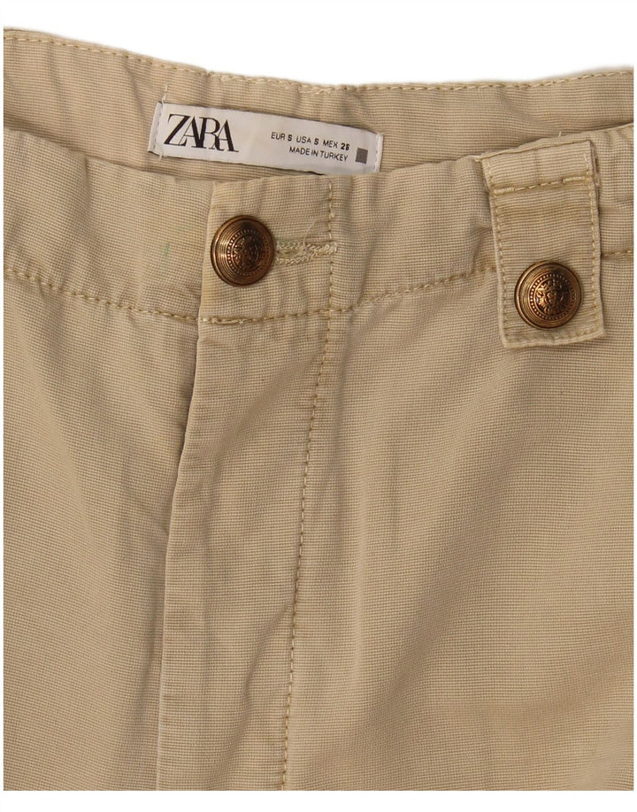 Zara ženske ravne kargo hlače male W27 L30 bež