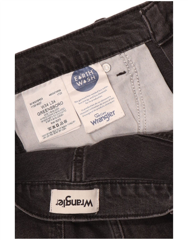 Wrangler muške Greensboro ravne traperice W34 L34 sivi pamuk