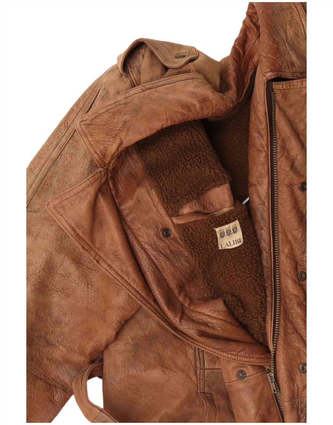 VINTAGE muška vojna kožna jakna UK 42 XL bež