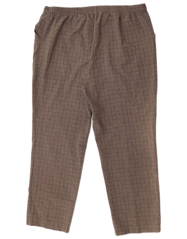 Marks & Spencer ženske chino hlače UK 20 2XL W38 L28 Smeđi karirani