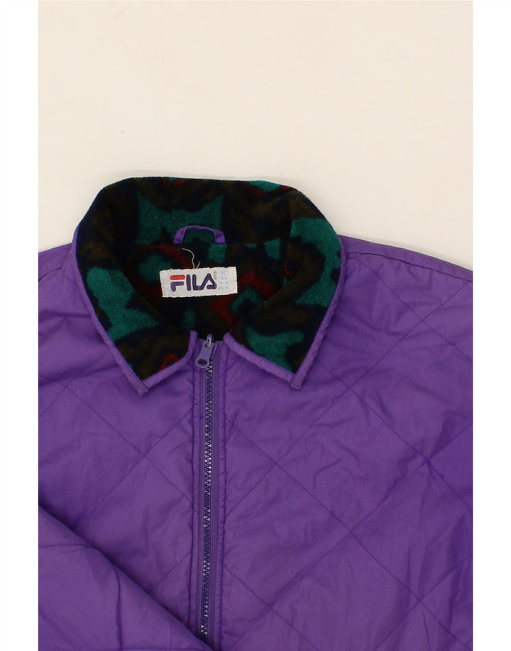 FILA Boys Quilted Jacket 13-14 Years Purple Polyester Vintage Fila and Second-Hand Fila from Messina Hembry 