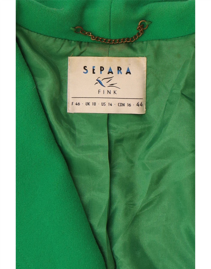 Ženska jakna sa 1 gumbom Separa Fink UK 18 XL zelena vuna