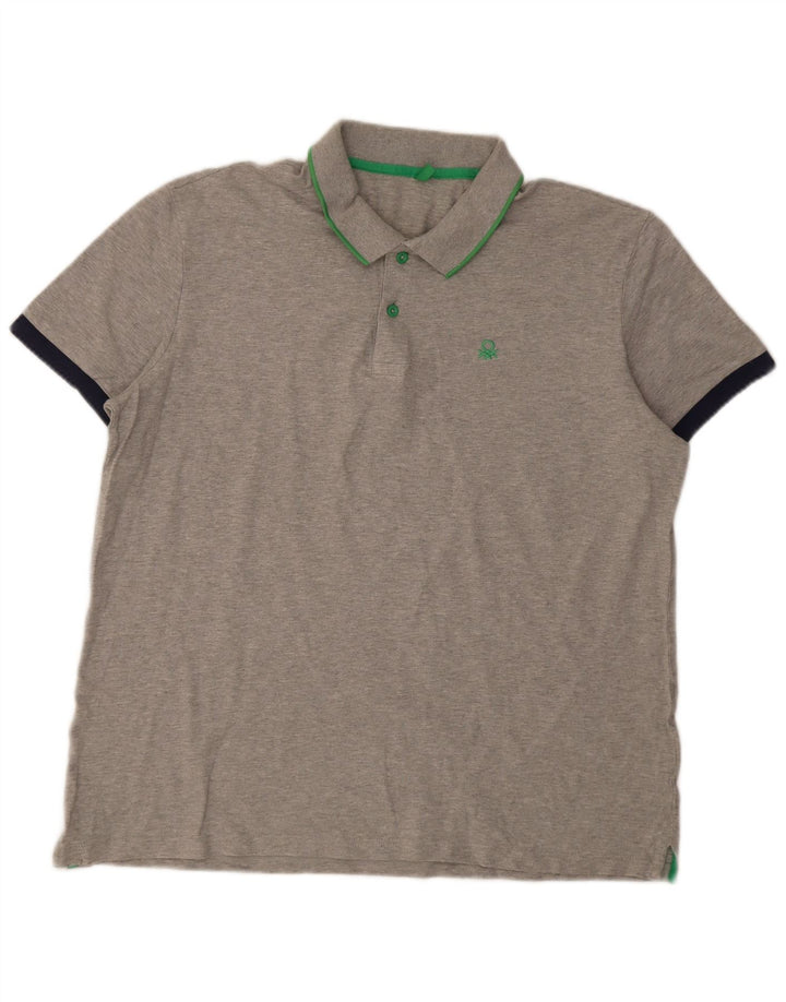 Benetton muška polo majica 2XL sivi pamuk
