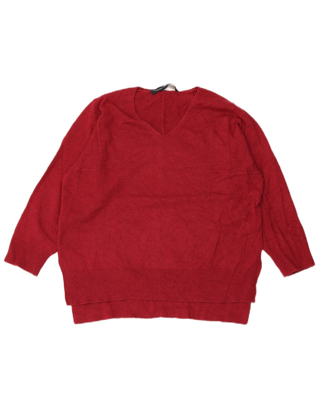 FRENCH CONNECTION Ženski džemper s V-izrezom UK 10 Mali bordo