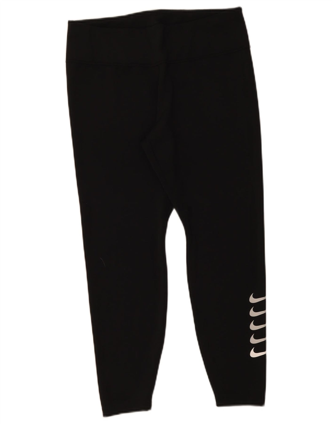 Nike Ženske Dri Fit Graphic Crop Leggings UK 14 Veliki crni poliester