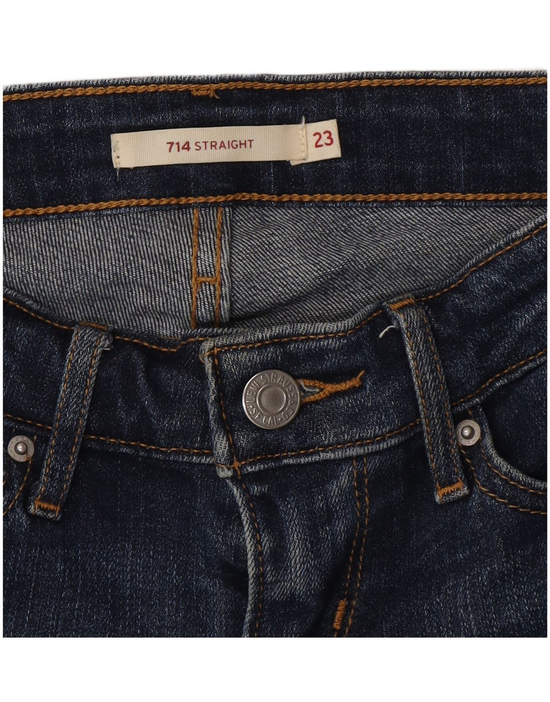 Levi's ženske 714 ravne traperice W23 L33 plavi pamuk