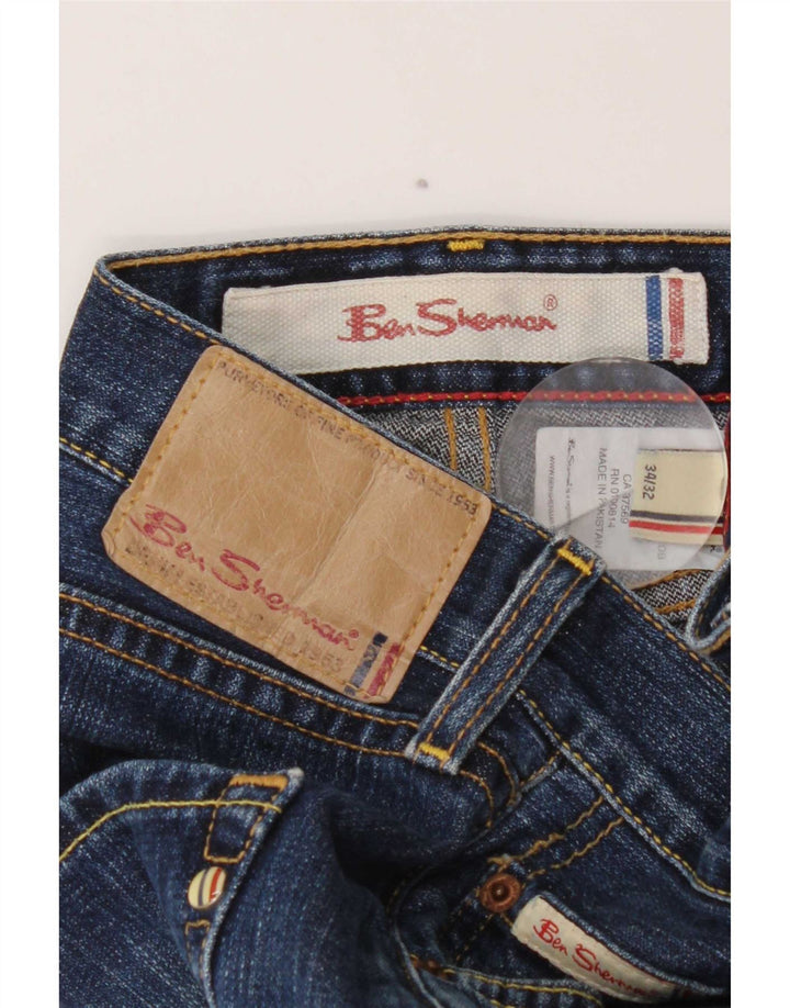 Ben Sherman muške ravne traperice W34 L32 plavi pamuk