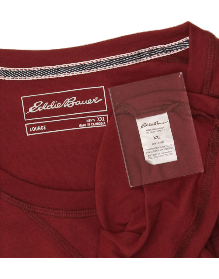 EDDIE BAUER Mens T-Shirt Top 2XL Red Cotton Vintage Eddie Bauer and Second-Hand Eddie Bauer from Messina Hembry 