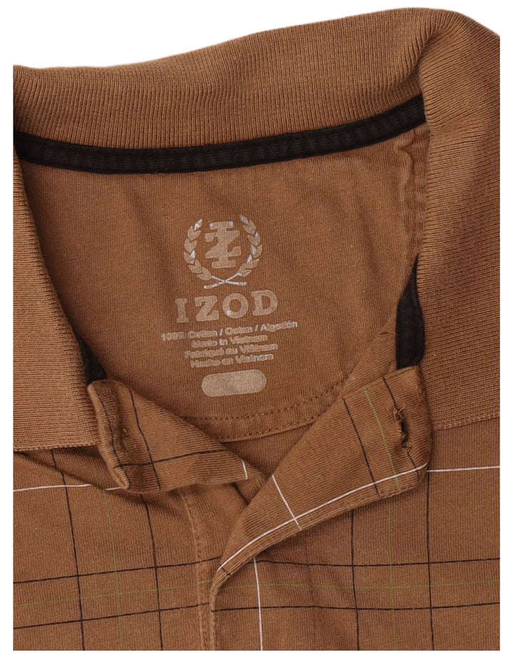 Izod muška polo majica srednje smeđeg geometrijskog pamuka