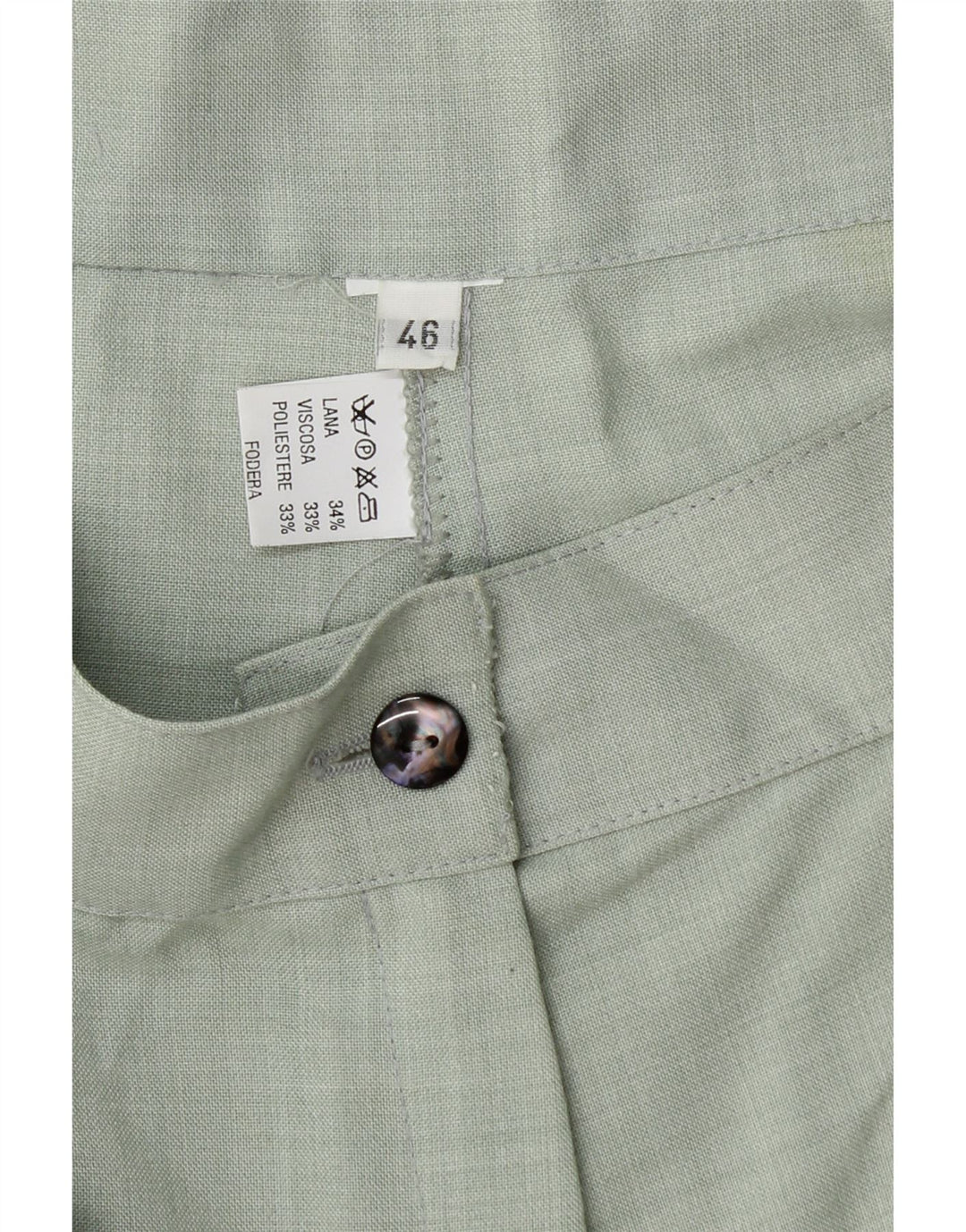 VINTAGE Womens Chino Shorts IT 46 Large W28  Green Wool Vintage Vintage and Second-Hand Vintage from Messina Hembry 