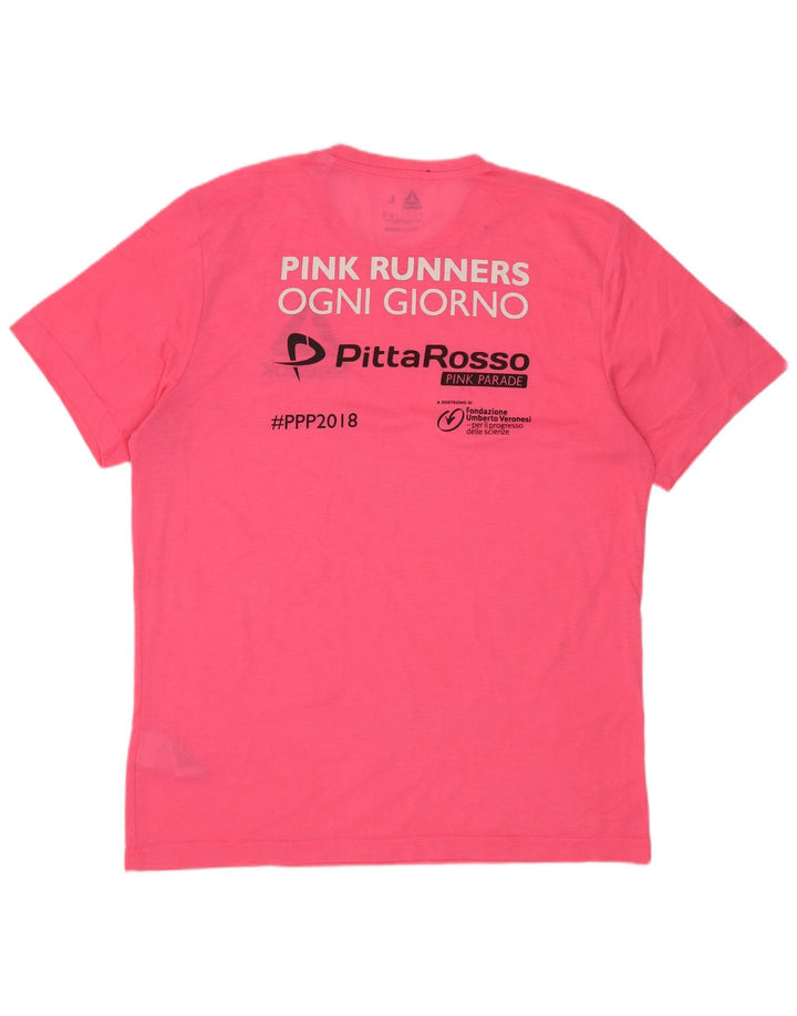 Reebok muška majica s grafičkim motivima, veliki ružičasti poliester