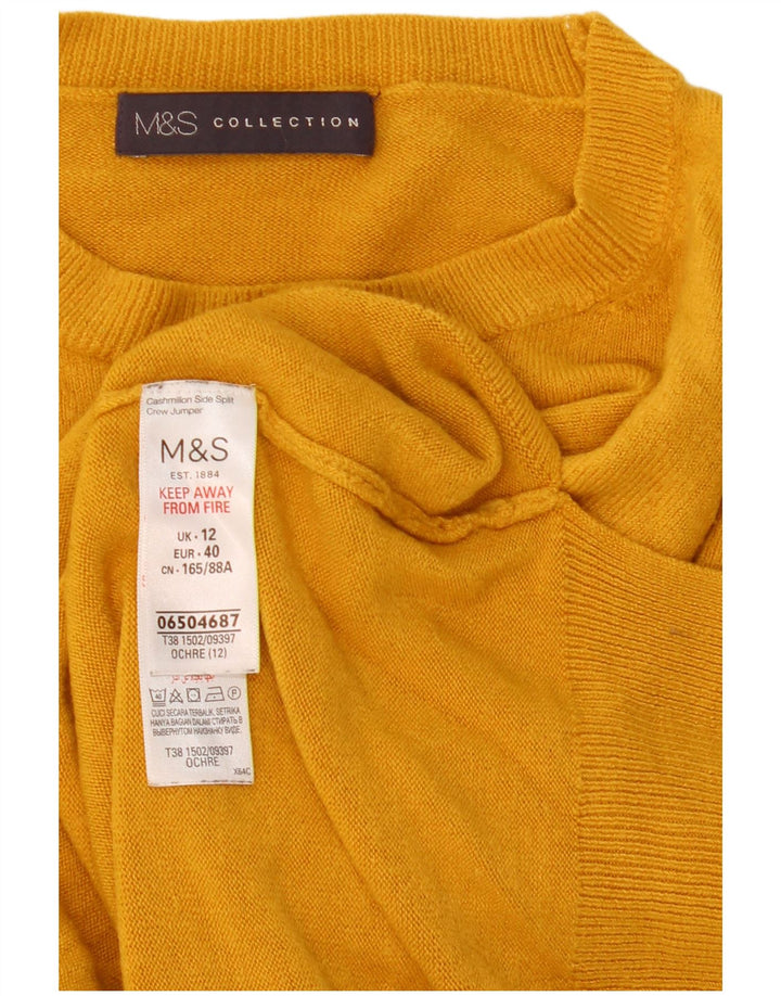 Marks & Spencer ženski džemper s okruglim izrezom UK 12 srednje žuti akril