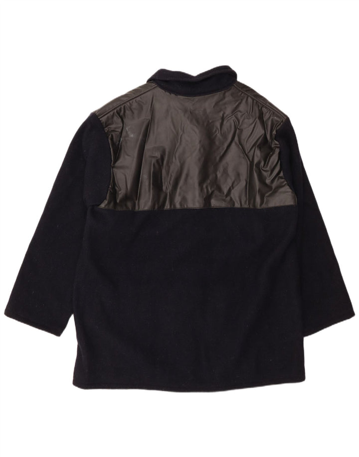 VINTAGE muški široki kaput IT 44 XS tamnoplava vuna u blokovima boja