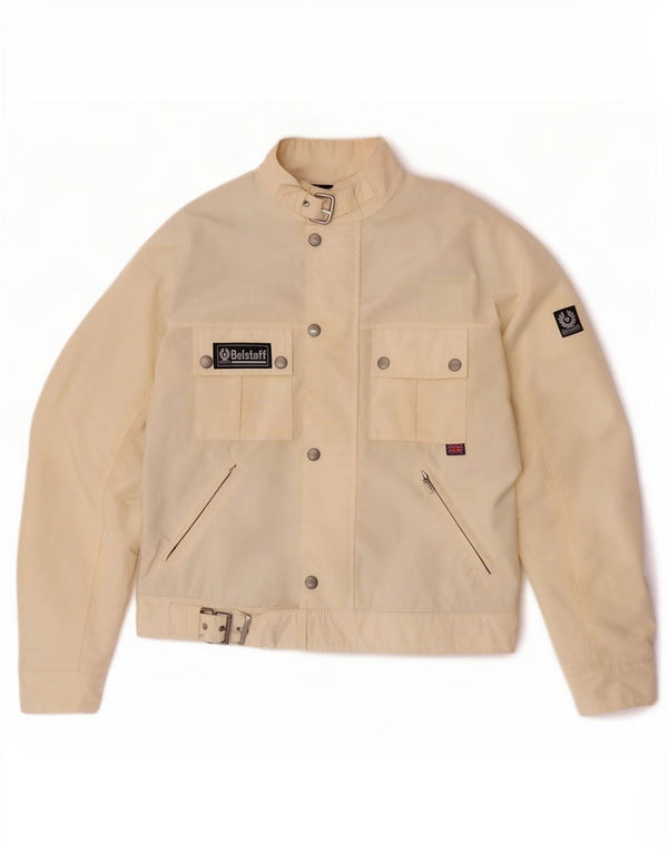 Belstaff Ženska trkačka jakna UK 12 srednje bijele najlonske boje