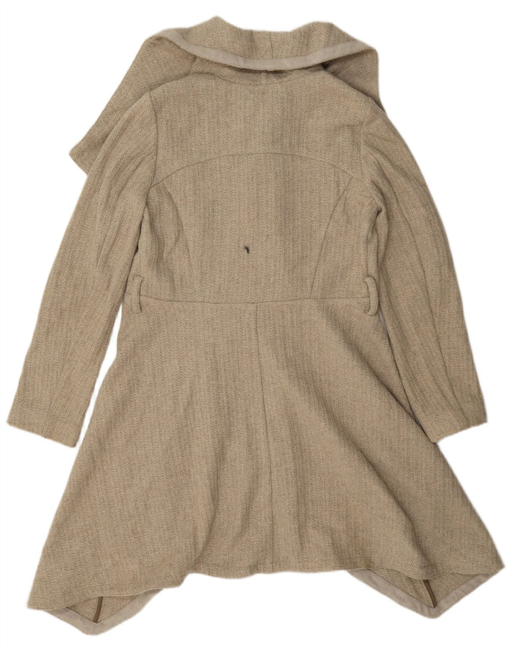 Oasis ženski preveliki otvoreni kaput UK 10 Small Beige Wool