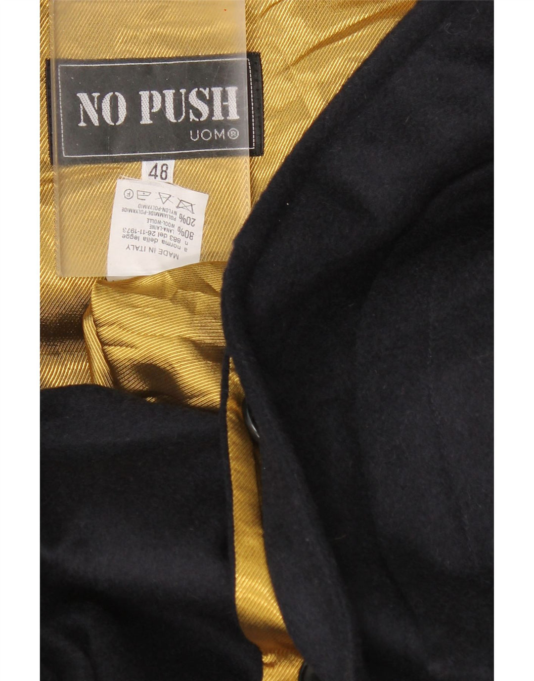 Vintage muški kaput s kapuljačom IT 48 Srednje tamnoplava vuna