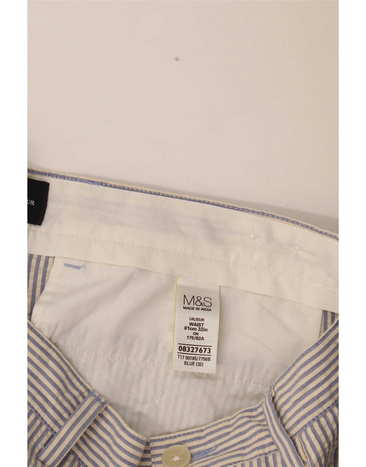 Marks & Spencer muške chino kratke hlače W32 pamuk srednje plave pruge