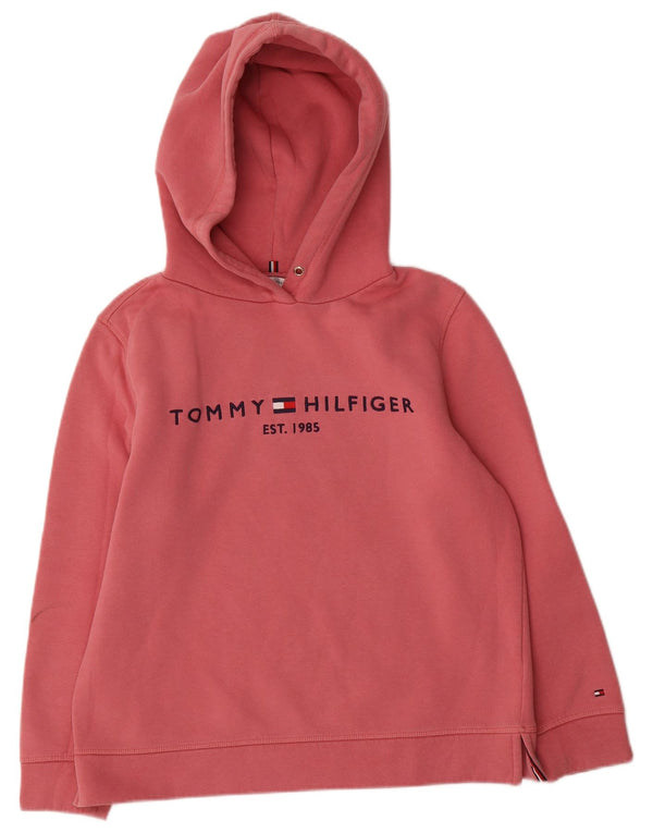 Ženska majica s kapuljačom Tommy Hilfiger UK 14 Srednje ružičasti pamuk