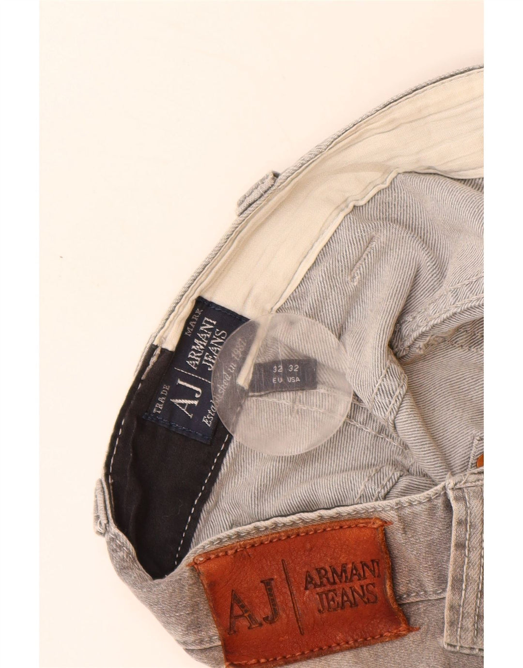 ARMANI Muške uske traperice W32 L33 Sivi pamuk