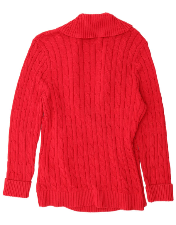 Ralph Lauren ženski dugi kardigan džemper UK 18 XL crveni pamuk