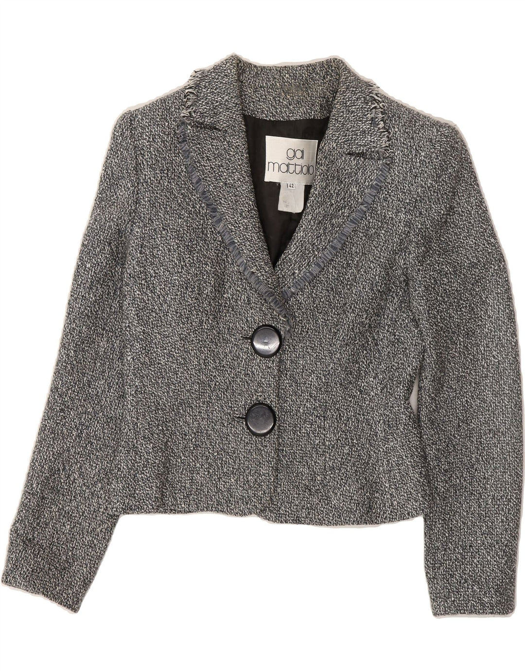 GAI MATTIOLO Womens 2 Button Blazer Jacket IT 42 Medium Grey Vintage Gai Mattiolo and Second-Hand Gai Mattiolo from Messina Hembry 