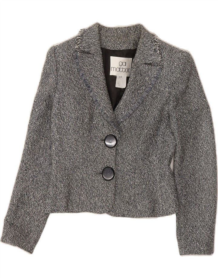 GAI MATTIOLO Womens 2 Button Blazer Jacket IT 42 Medium Grey Vintage Gai Mattiolo and Second-Hand Gai Mattiolo from Messina Hembry 