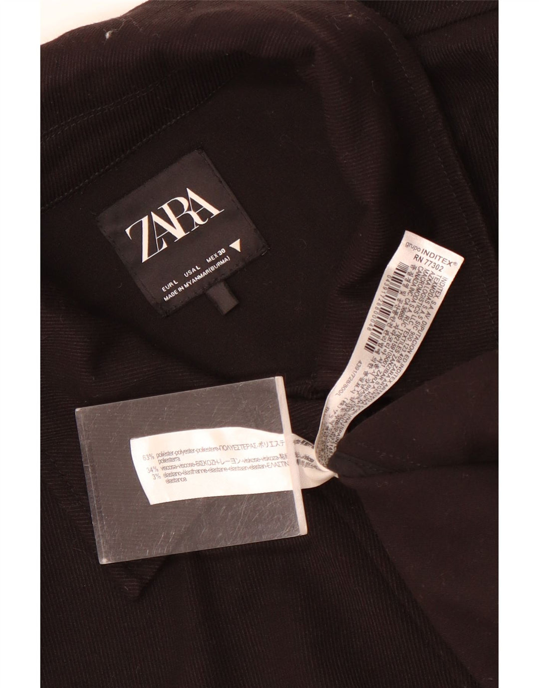 Zara ženska prevelika bomber jakna UK 16 veliki crni poliester