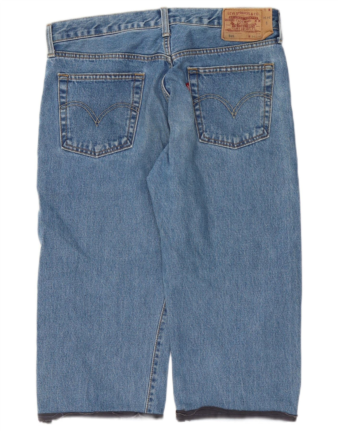LEVI'S muške 501 Capri traperice W34 L19 plavi pamuk