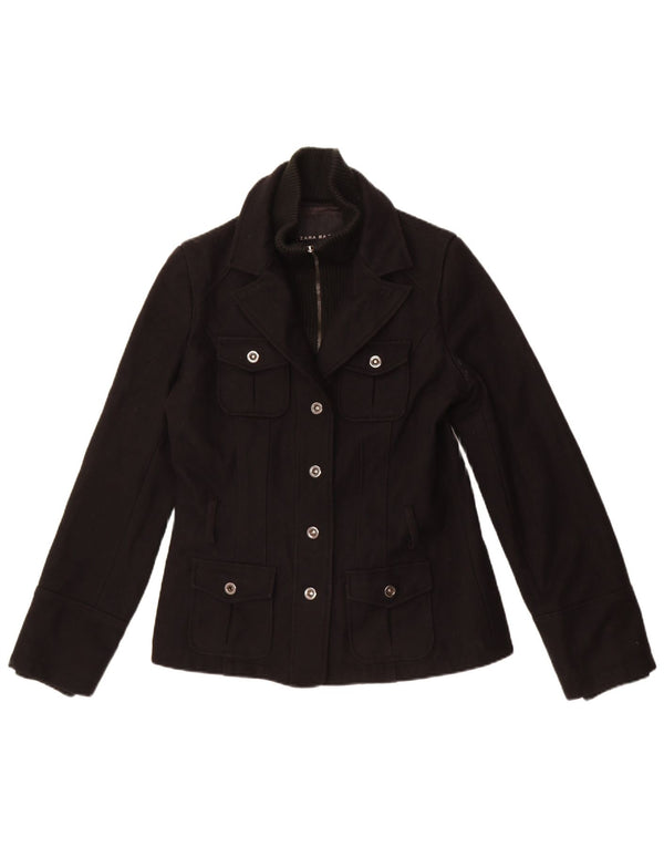 Zara ženski sako sa 4 gumba UK 14 2 Srednji crni poliester