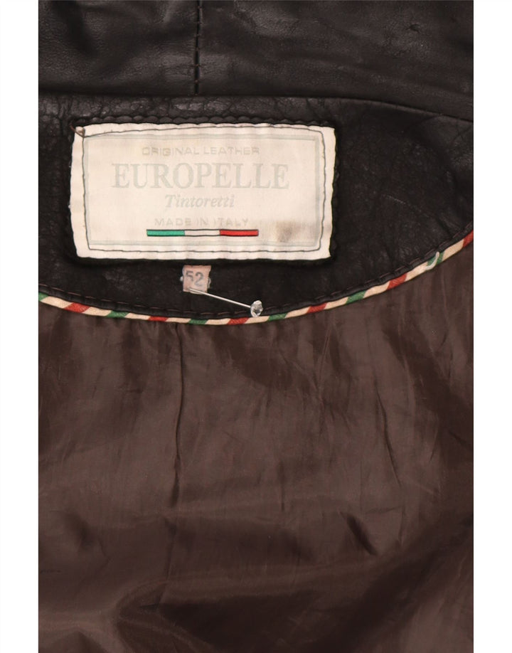 Vintage muška kožna jakna IT 52 XL crna