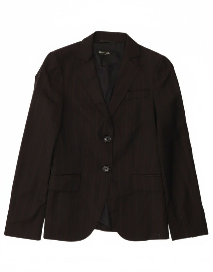 Massimo Dutti Ženska jakna sako s 2 gumba EU 36 XS crna vunena prugasta