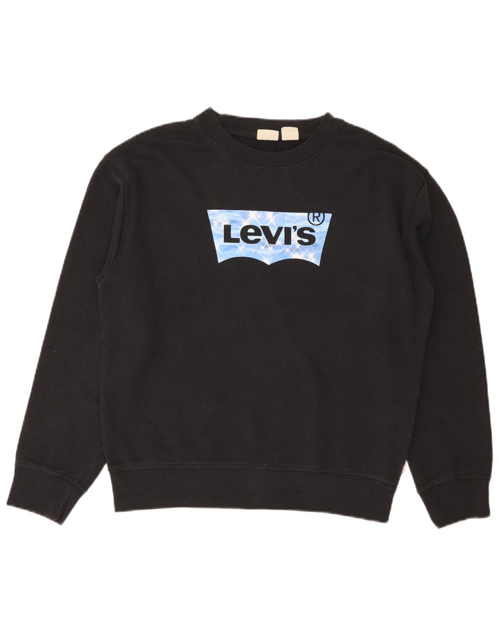 LEVI'S Ženska prekomjerna trenirka s motivima UK 10 Mali crni pamuk