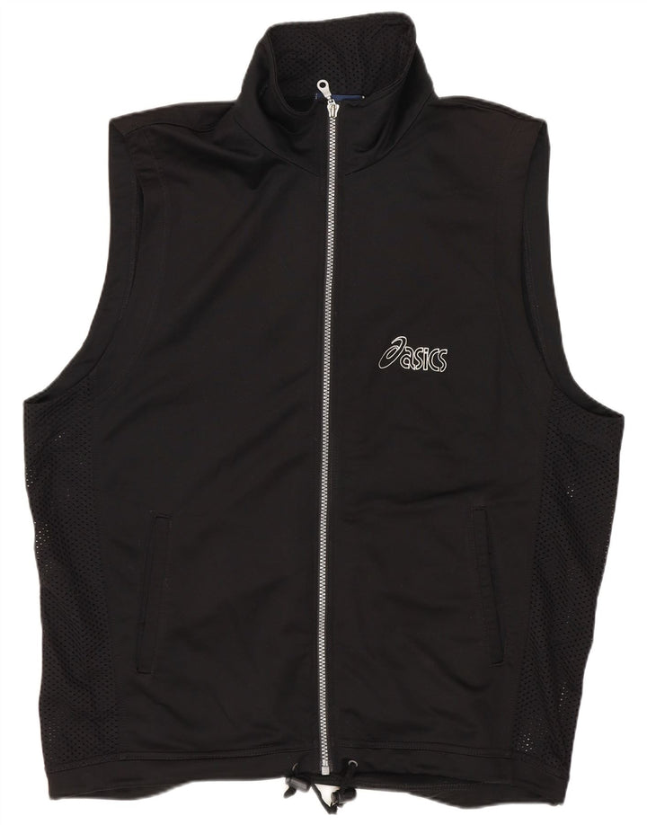 Velika crna muška trenirka bez rukava s grafičkim motivima