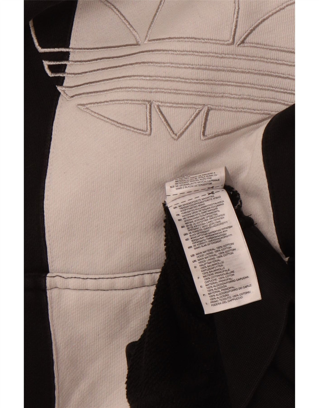 ADIDAS muška majica s kapuljačom s grafičkim motivima, veliki crni pamuk u blokovima boja