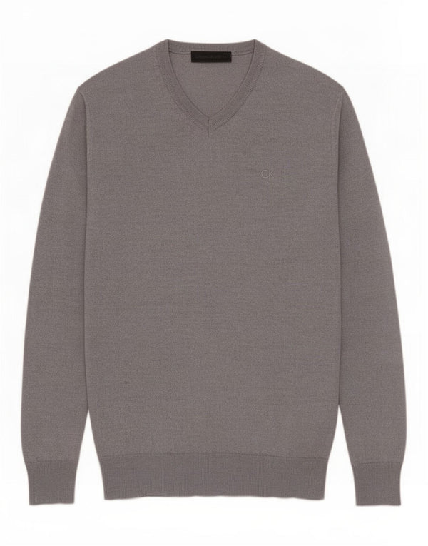 Calvin Klein Jeans muški džemper s V-izrezom 2XL sivi