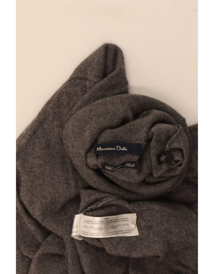 Massimo Dutti ženski pulover s rol izrezom UK 16 Veliki sivi pamuk