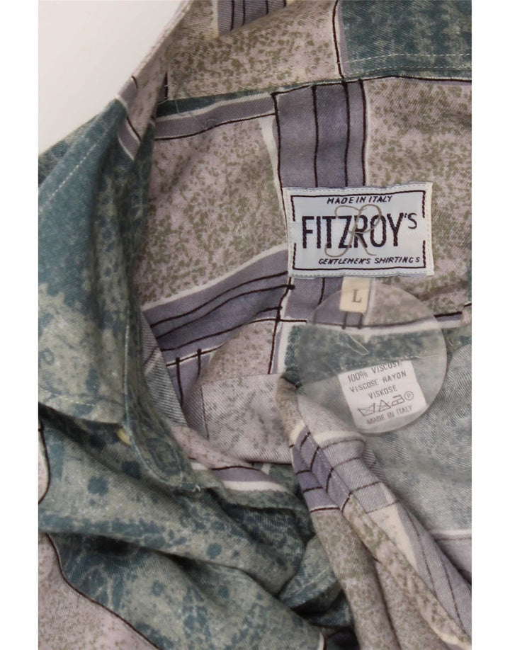 Fitzroy muška košulja velika zelena patchwork viskoza