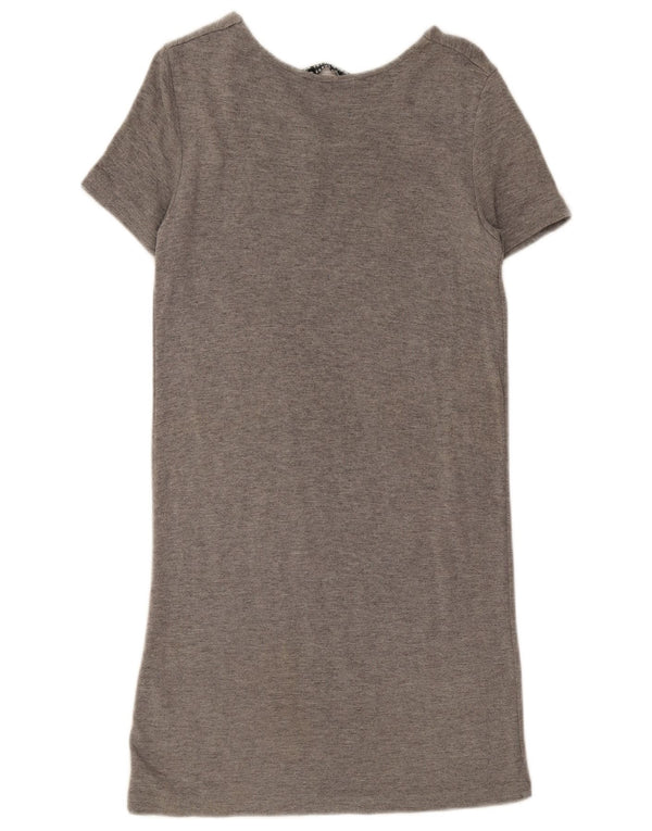Zara Womens T-Shirt Dress UK 10 Small Grey Viscose