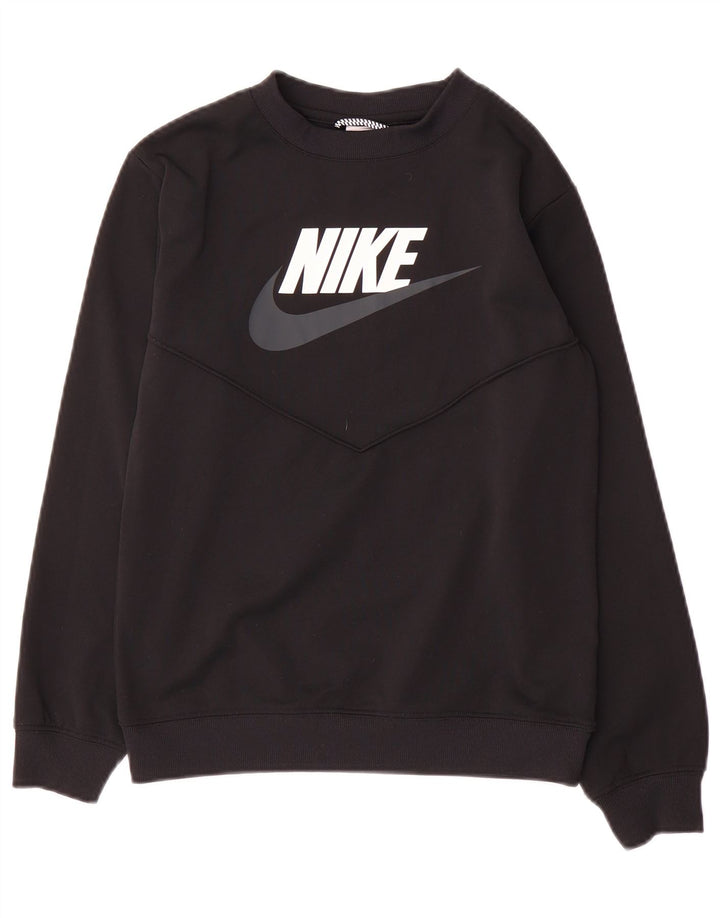 Nike Boys Graphic Sweatshirt Džemper 12-13 godina veliki crni poliester